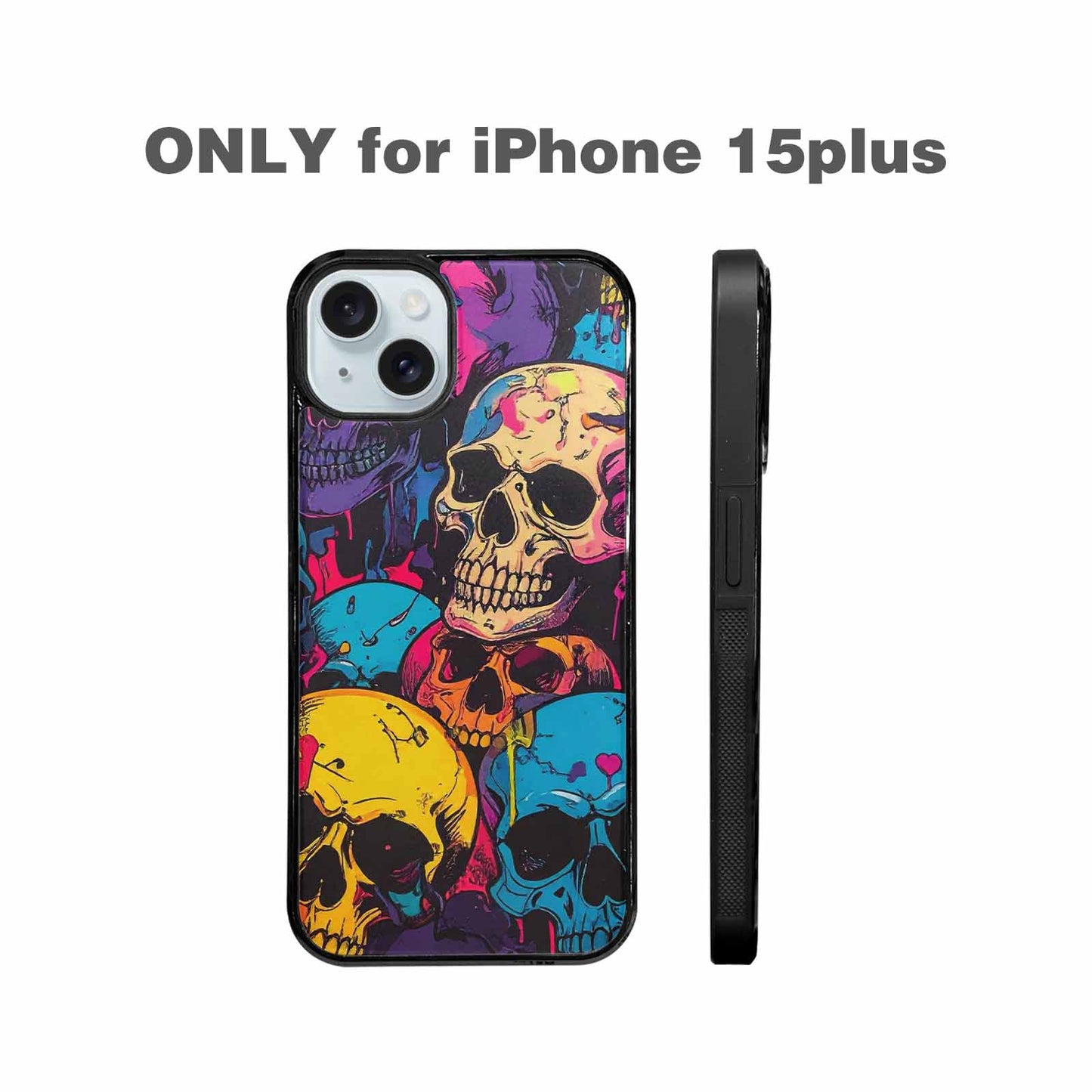 iPhone 15 Plus Case — 1000s Of Skulls Digital Camo Drip, Custom Made Phone Cover