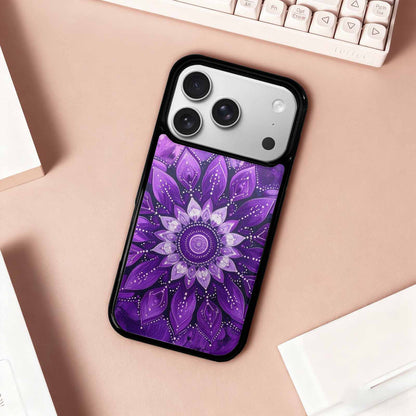 iPhone 17 Pro Case — Purple Mandala Bohemian Print Edge Original, Custom Art Phone Cover