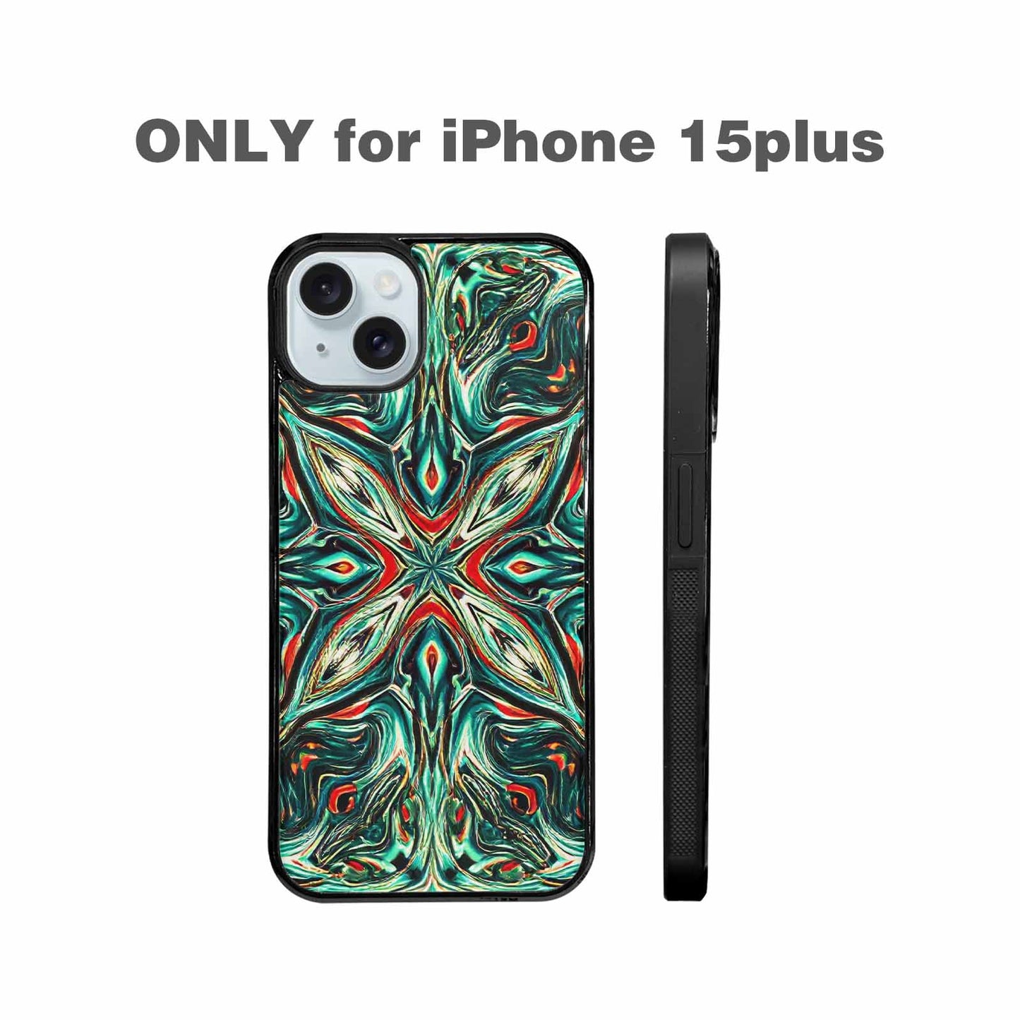 iPhone 15 Plus Case — Holographic Tribal Blaze, Unique Phone Case Design
