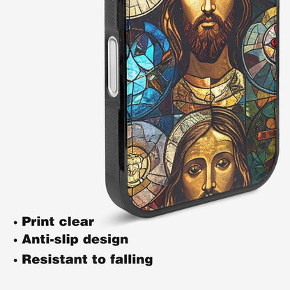 iPhone 16 Plus Case — Jesus Face Small Cross And Faith, Custom Print Case Cover
