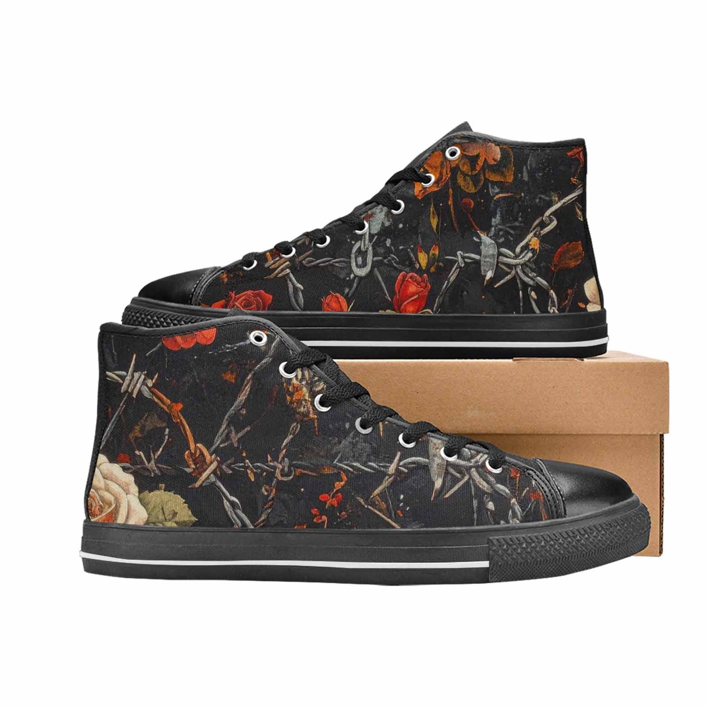 MEN'S Barbed Wire Chain High Top Canvas Aesthetic Custom Shoes