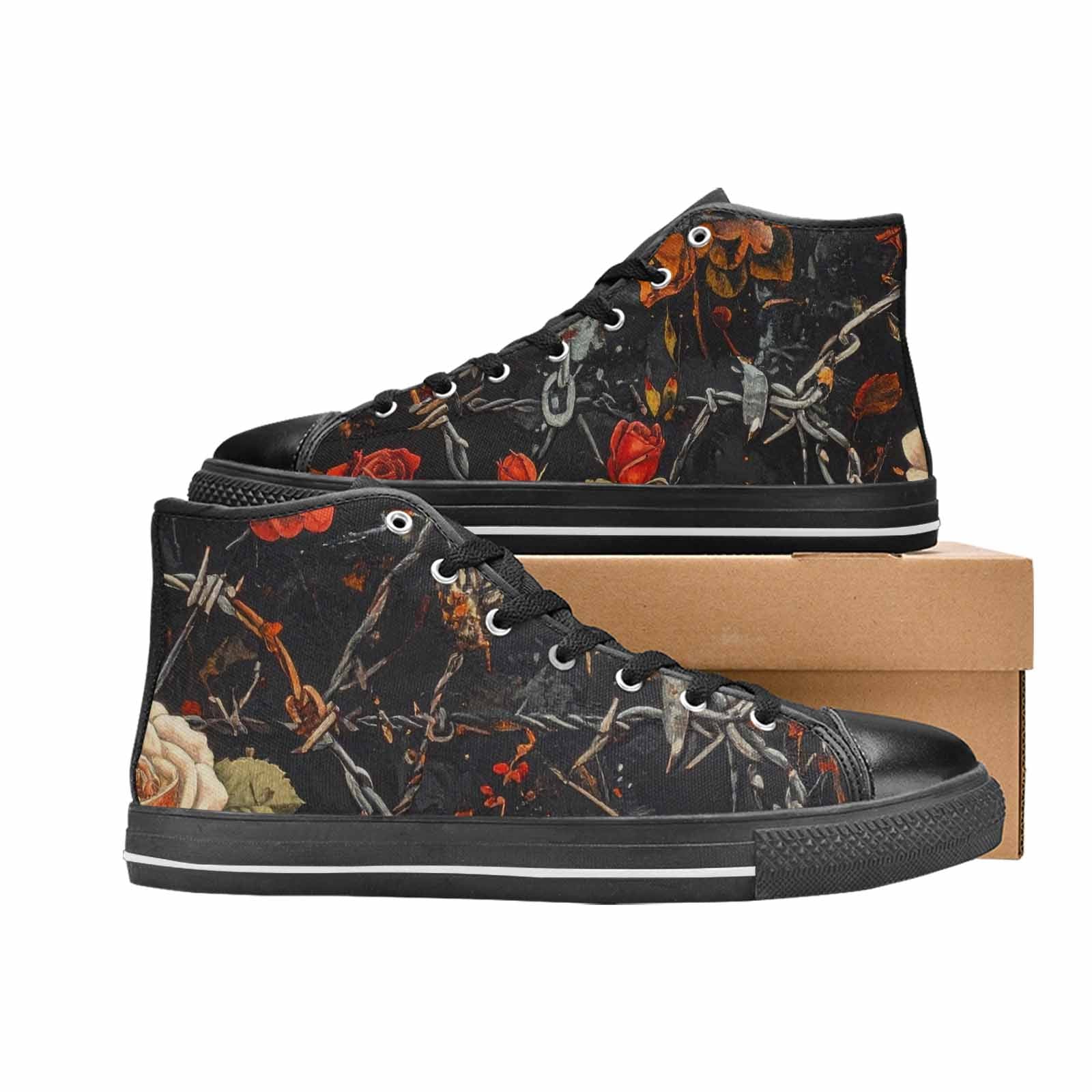 MEN'S Barbed Wire Chain High Top Canvas Aesthetic Custom Shoes