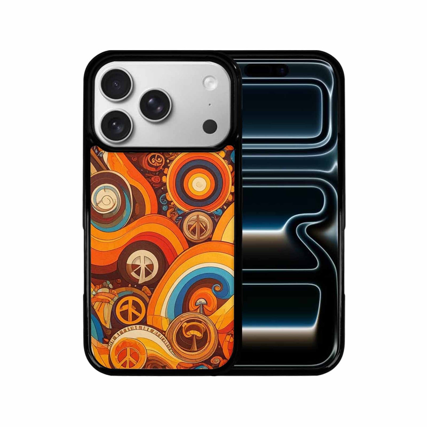 iPhone 17 Pro Case — Small Groovy Peace Sign Swirl Original, Personalized Phone Case