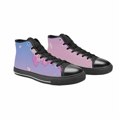 WOMEN'S Anime Cherry Blossom High Top Canvas Grunge Custom Shoes