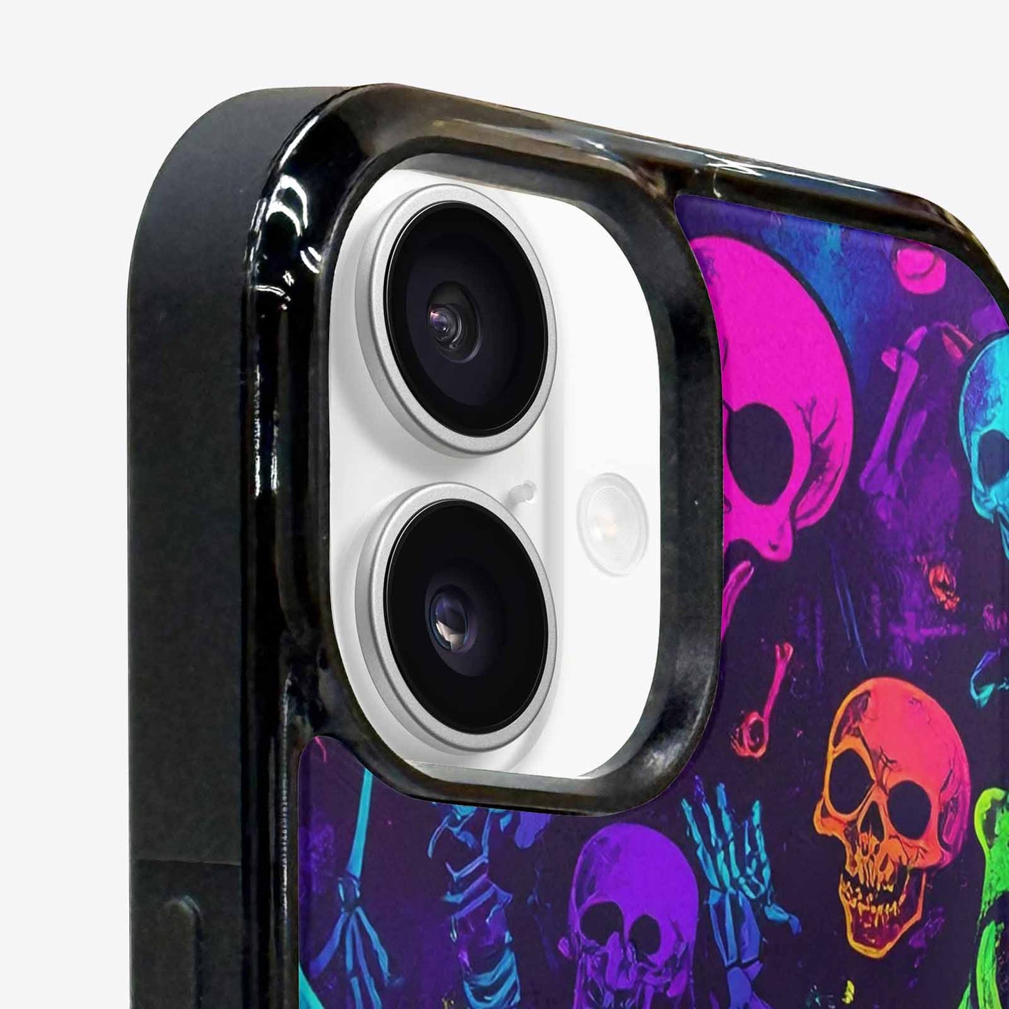 iPhone 16 Plus Case — Glowing Skeleton Pattern Hundreds Of Small, Original Design Phone Case