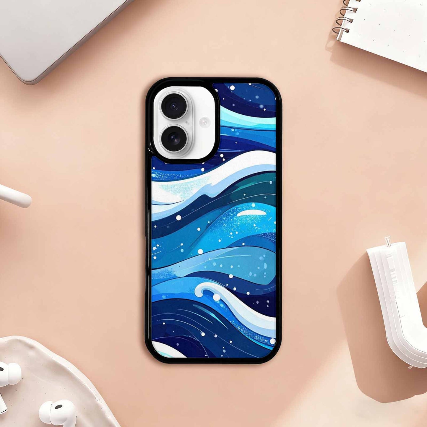 iPhone 17 Case — Glossy Winter Wave Cartoon Cute, Custom Made Phone Cover