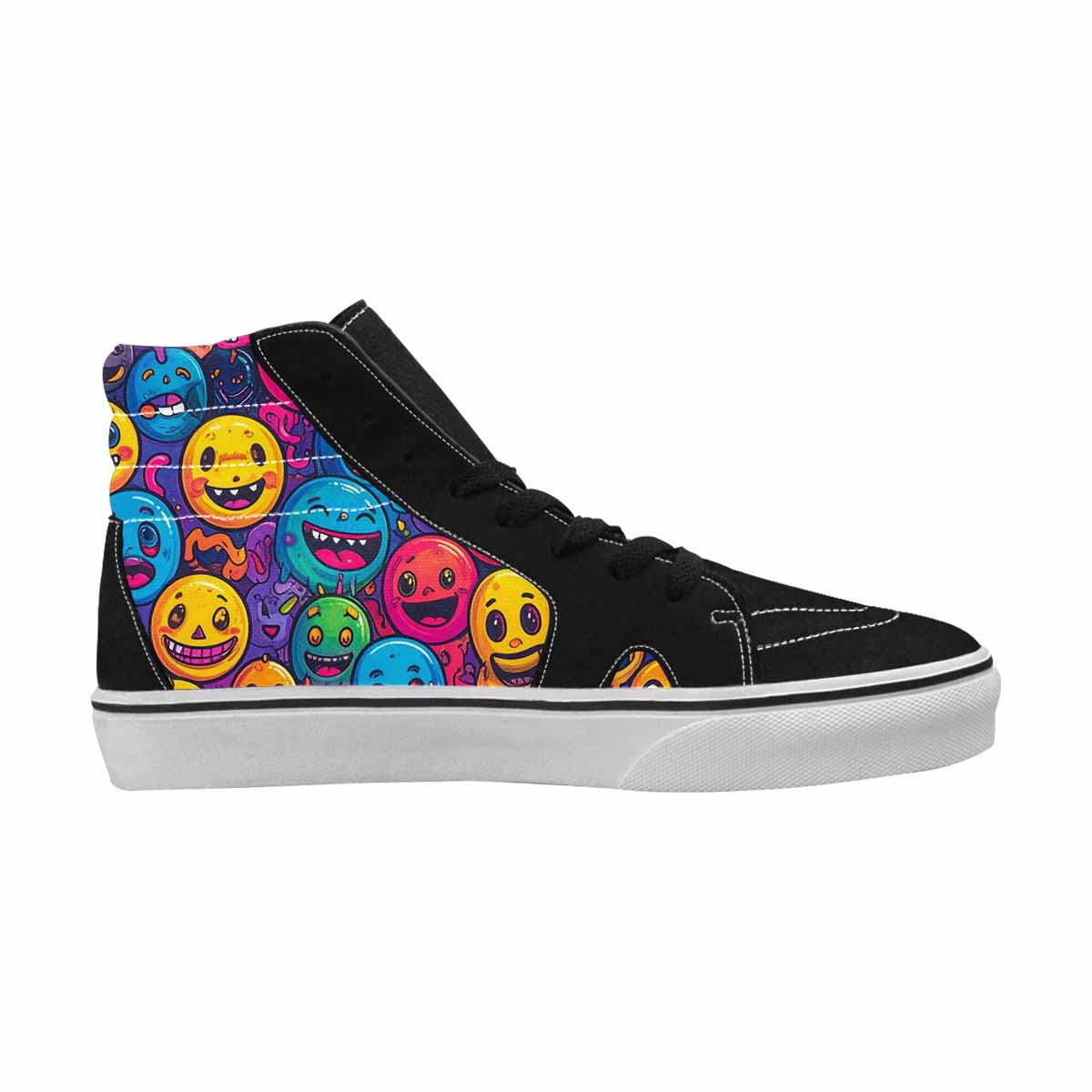WOMEN'S Funny Looking Cartoon High Top Canvas Neon Fantasy Shoes
