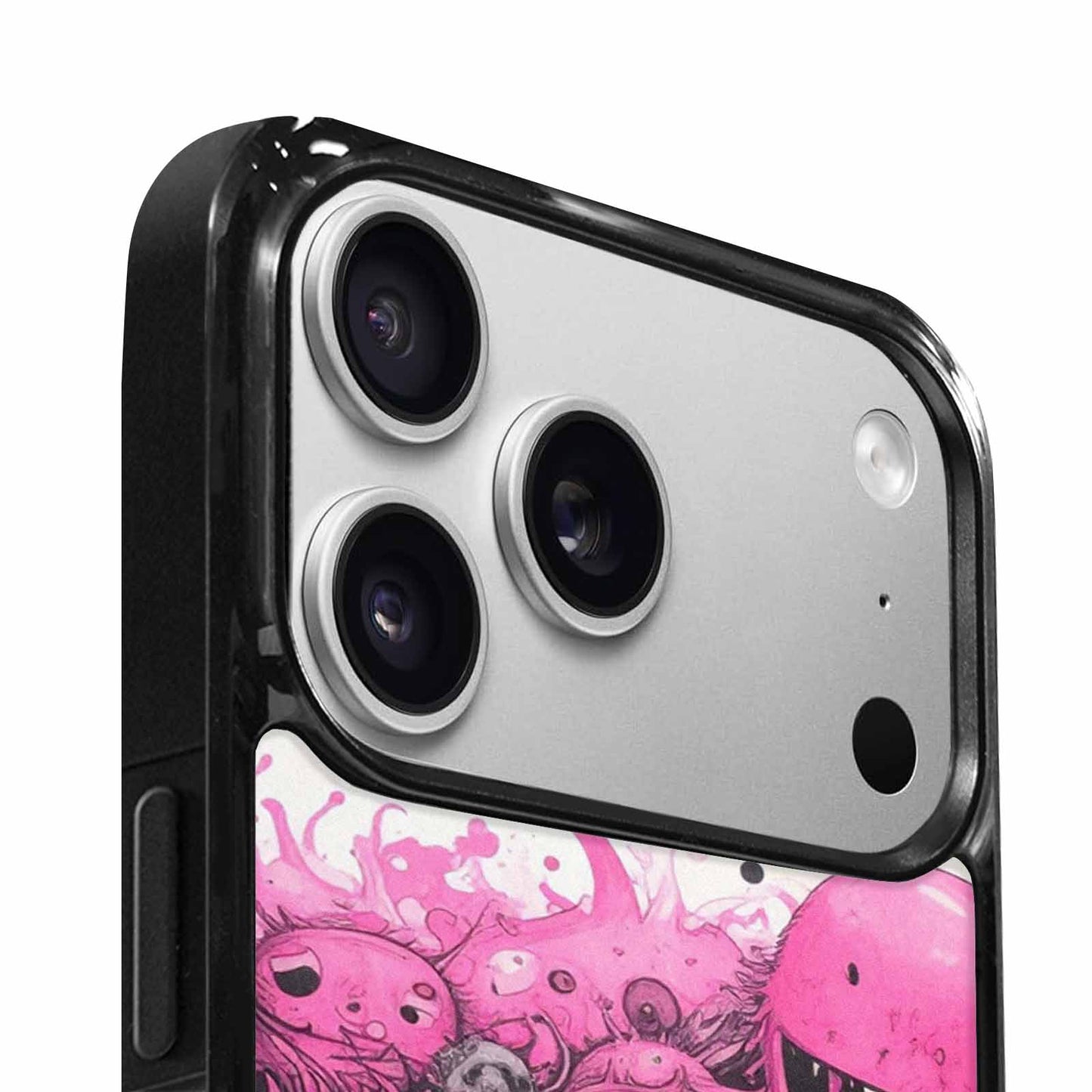 iPhone 17 Pro Max Case — Black &amp; Pink Ink Cartoon Cute, Custom Art Phone Cover