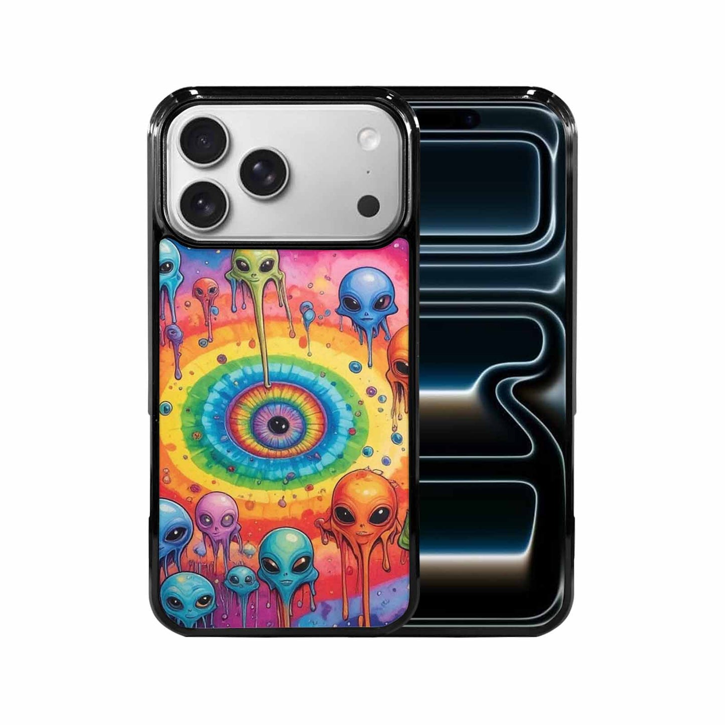 iPhone 17 Pro Max Case — Melting Aliens Pattern Alien Scifi, Unique Phone Case Design