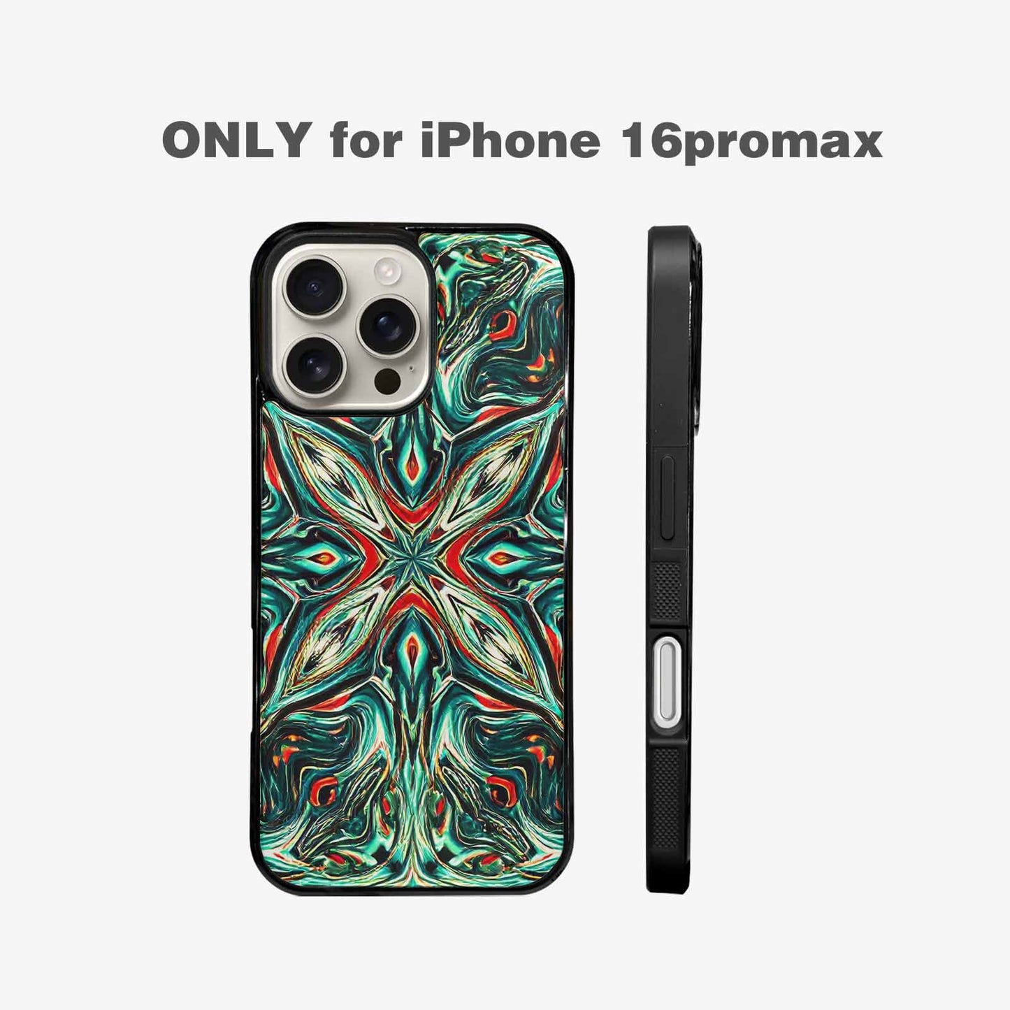 iPhone 16 Pro Max Case — Holographic Tribal Blaze, Custom Made Phone Cover