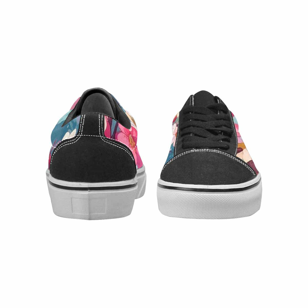 WOMEN'S Cherry Blossom Branch Lace-Up Canvas Kaleidoscope Custom Sneakers