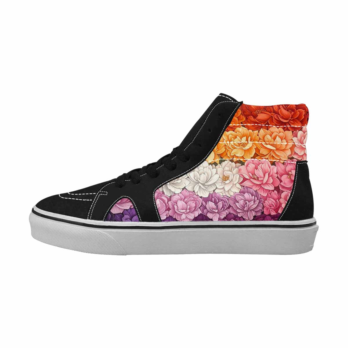 WOMEN'S Lesbian Flag Color High Top Canvas Vivid Sneakers