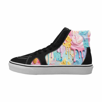 MEN'S Soft Serve Swirl Monster Characters High Top Canvas Vivid Custom Shoes