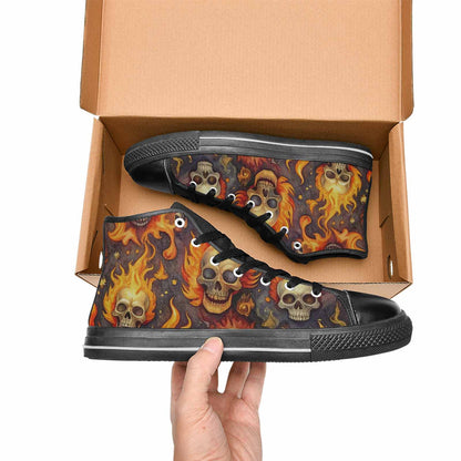 MEN'S Skulls - Flaming High Top Canvas Y2K Sneakers