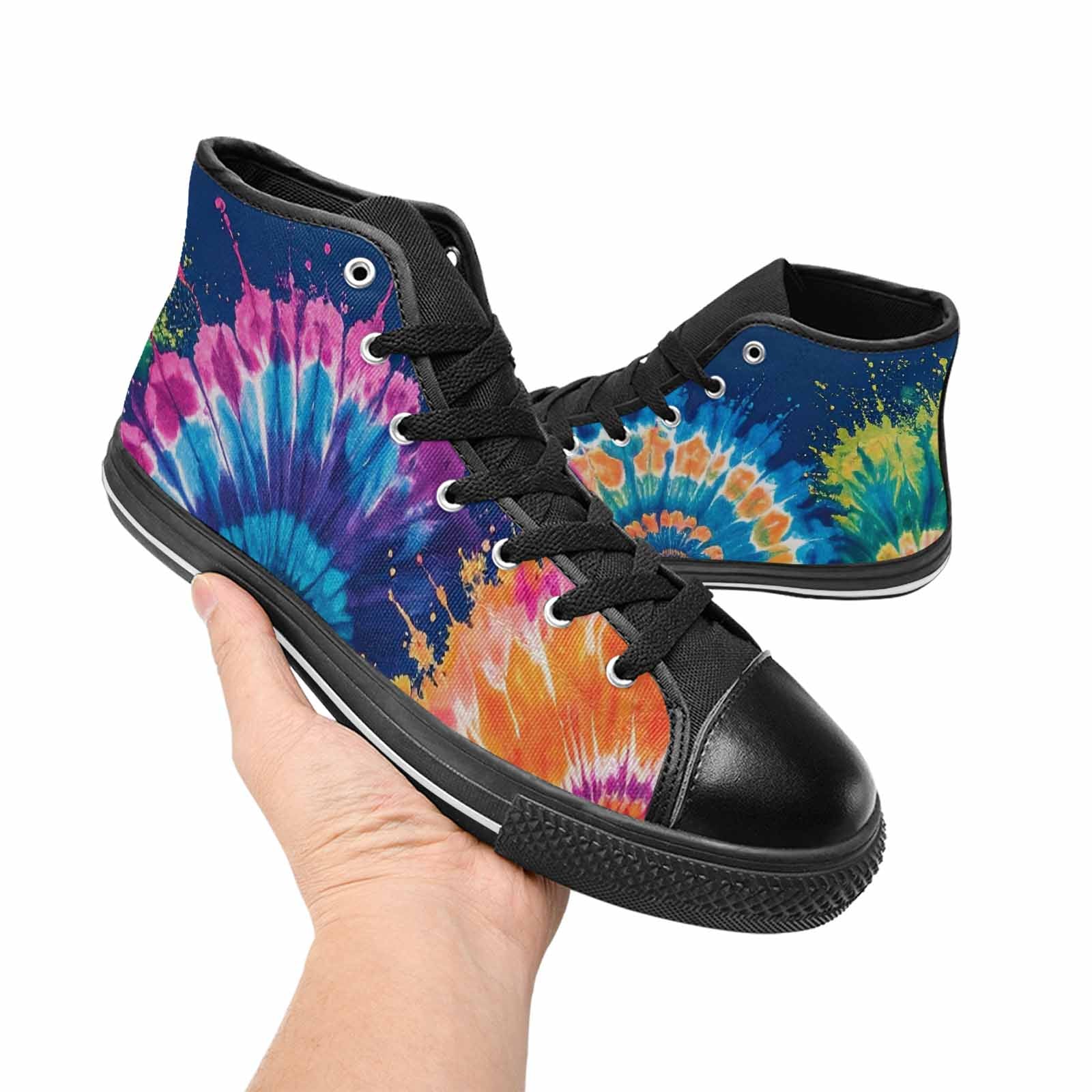 MEN'S Tie Dye Mixed Style High Top Canvas Neon Fantasy Custom Sneakers