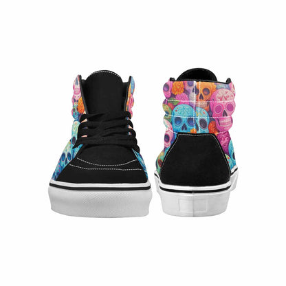 MEN'S Sugar Skulls Melting Sugar High Top Canvas Kaleidoscope Custom Sneakers