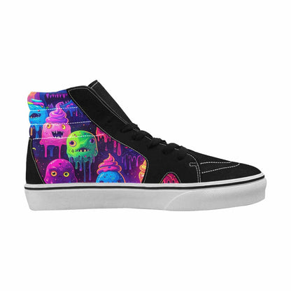 MEN'S Ice Cream Monsters  High Top Canvas Cottagecore Custom Sneakers