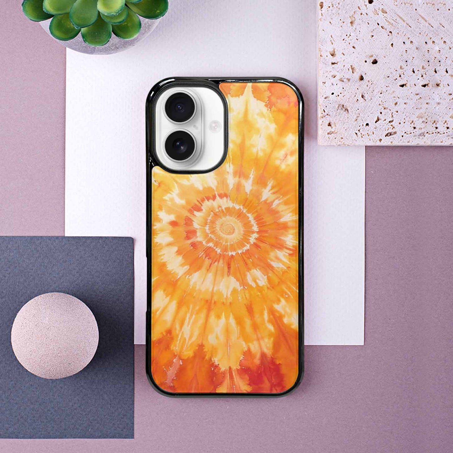 iPhone 16 Case — Ombre Tie Dye Warm, Custom Phone Case