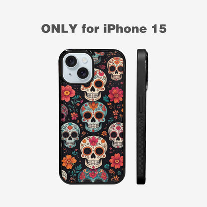 iPhone 15 Case — Dia De Los Muertos Sugar Skull, Custom Phone Case