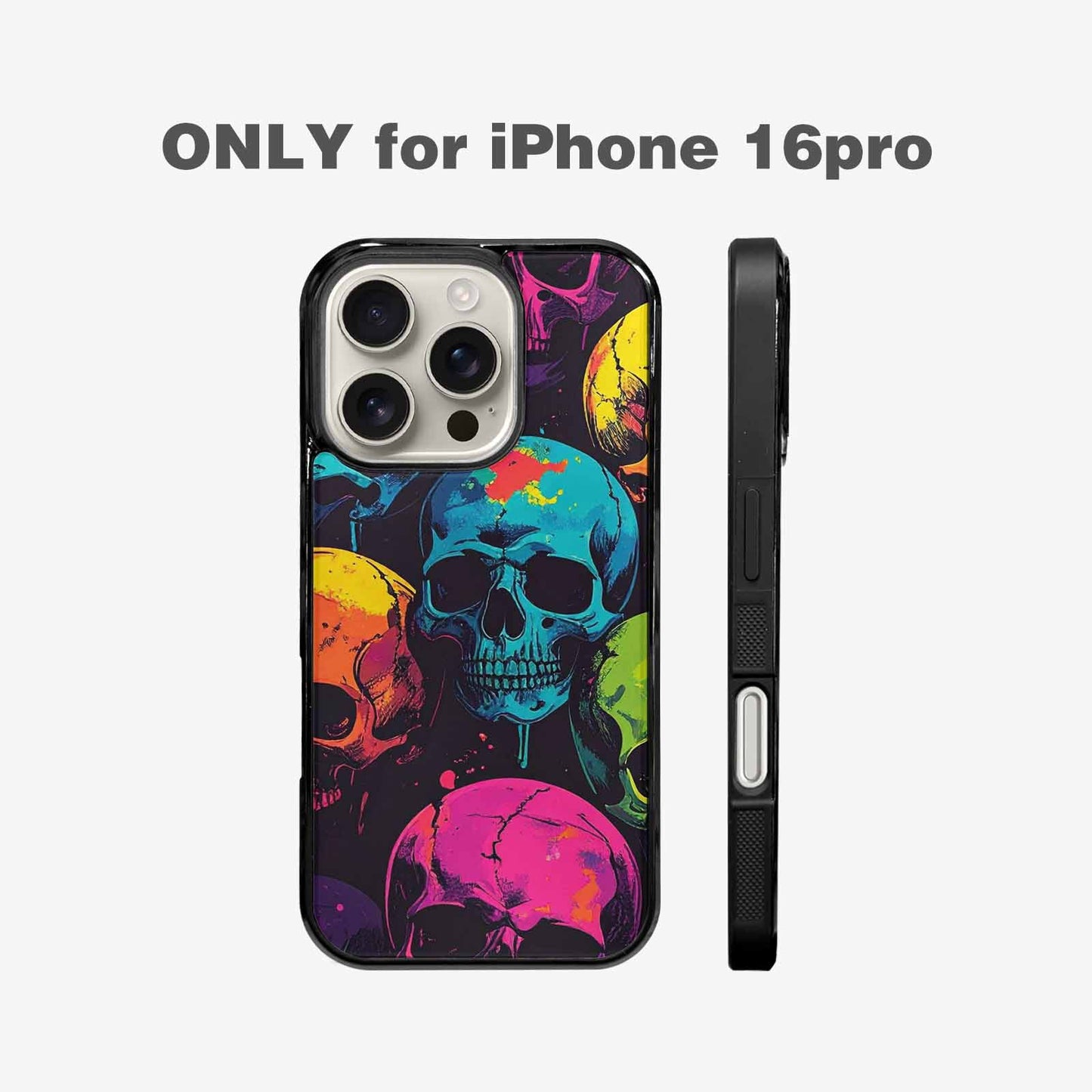 iPhone 16 Pro Case — 1000s Of Skulls Digital Camo Drip, Custom Made Phone Cover
