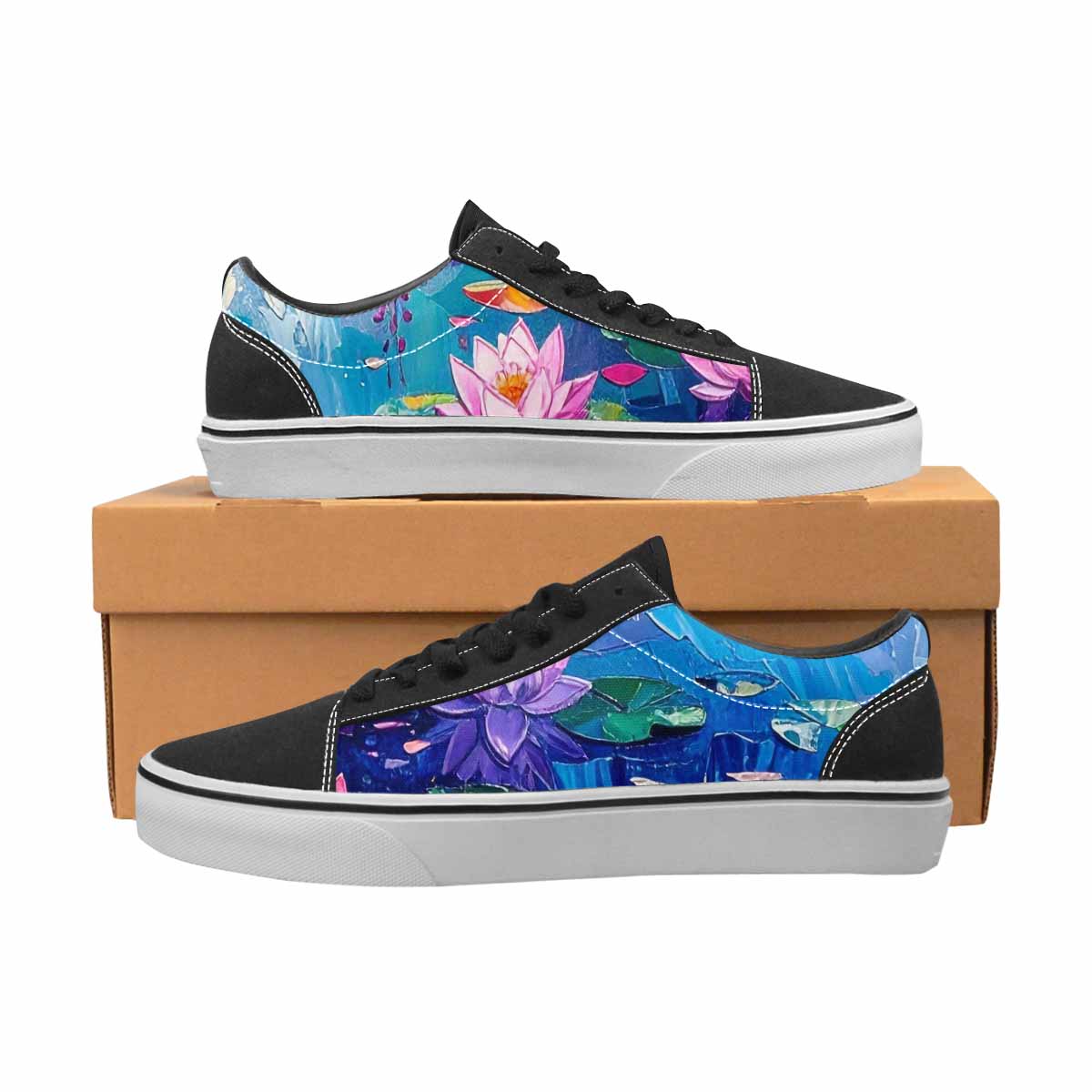 WOMEN'S Full Color Vibrant Monet Lace-Up Canvas Vibrant Chaos Sneakers