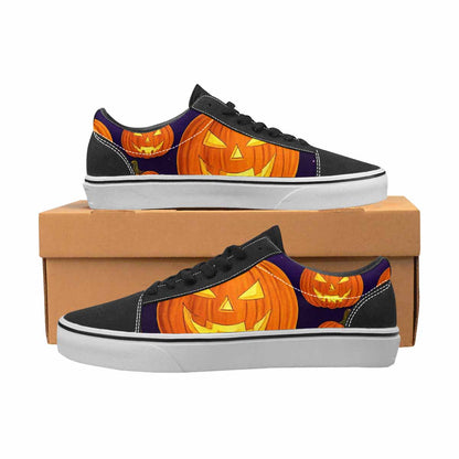 MEN'S Halloween Jackolantern Purple Sky Canvas Lace-Up Vivid Custom Shoes