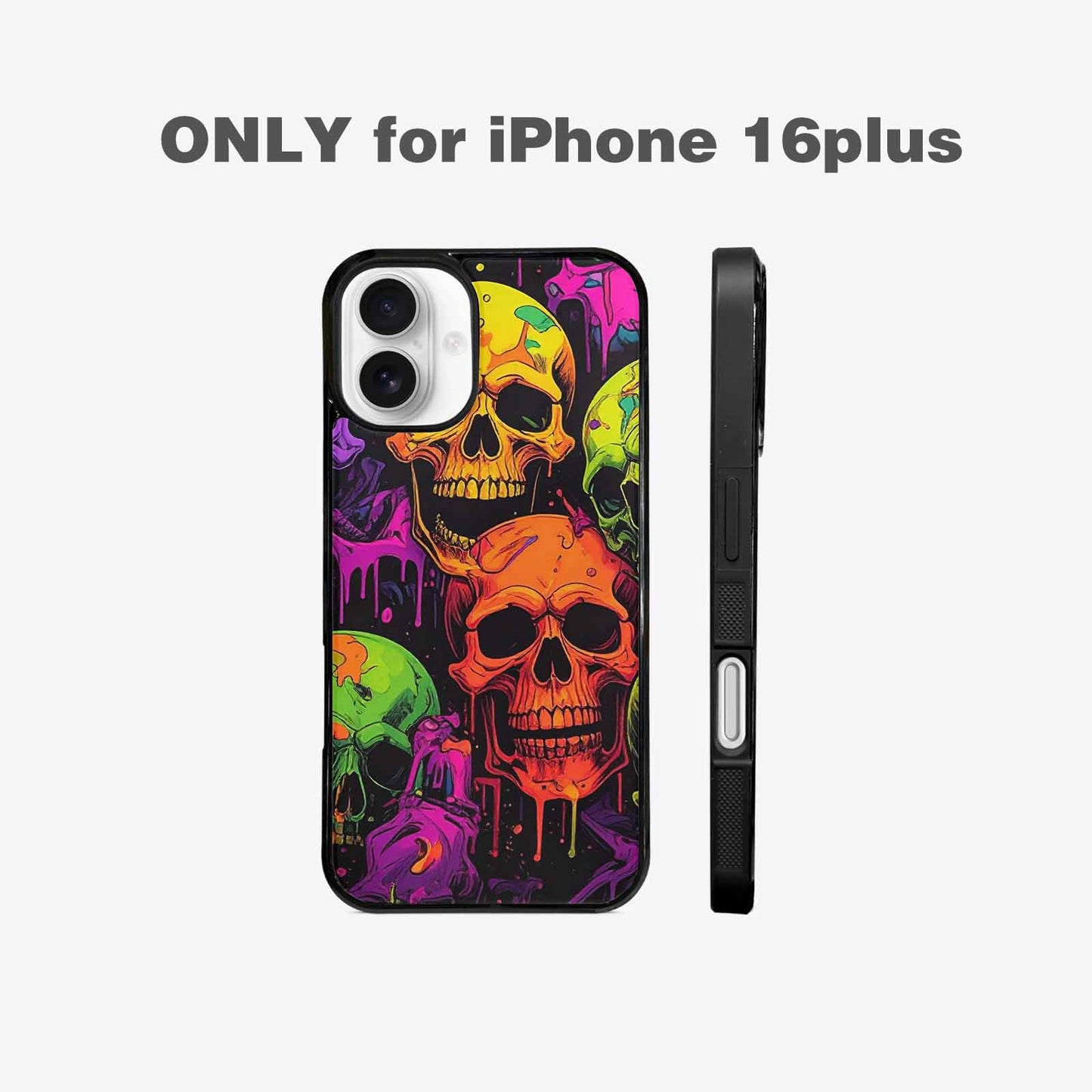 iPhone 16 Plus Case — Vibrant Camo 1000\'s Of Skeletons Neon, Original Design Phone Case