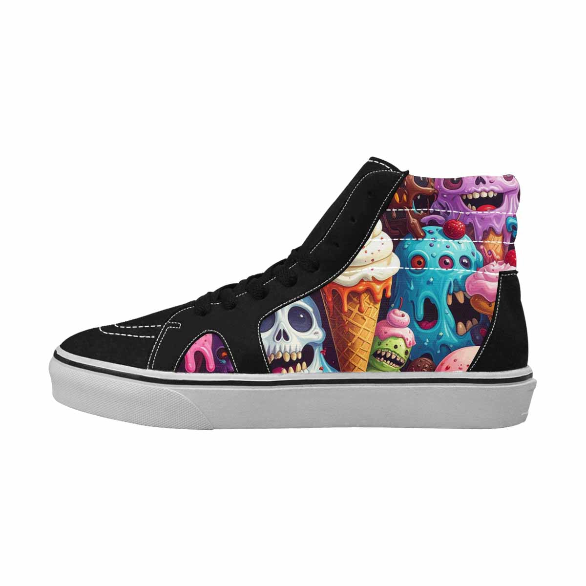 MEN'S Ice Cream Monsters  High Top Canvas Melting Art Custom Sneakers