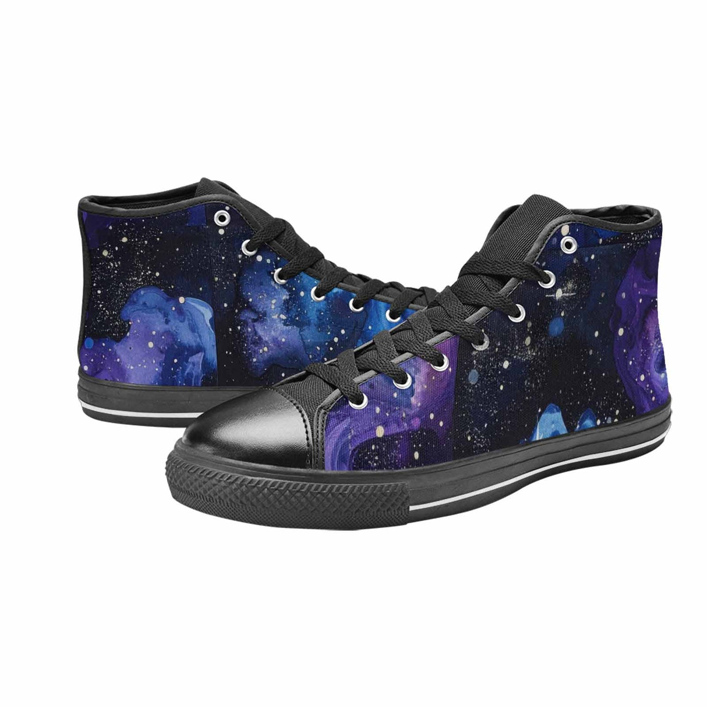 WOMEN'S Galaxy Art - High Top Canvas Dark Academia Custom Sneakers