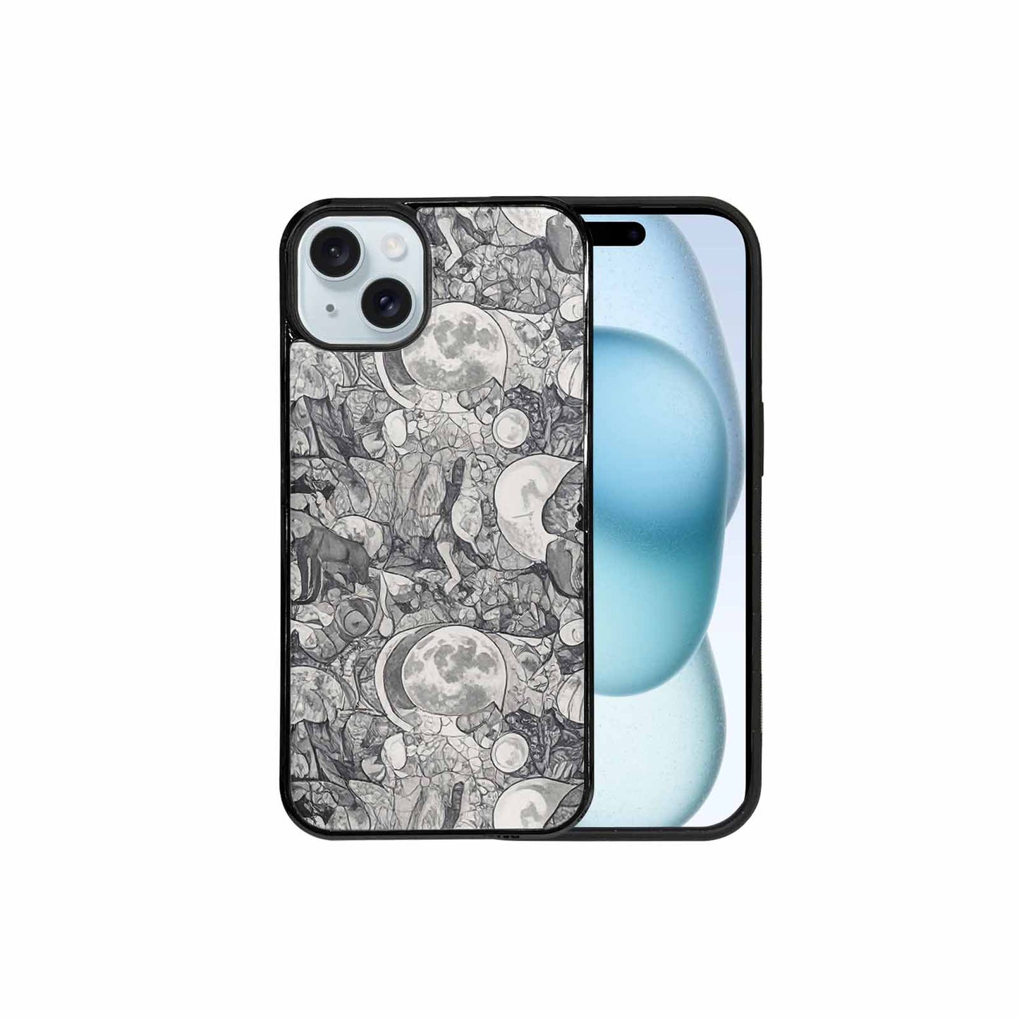 iPhone 15 Plus Case — Wolves Everywhere Collage Overlap Small Wolf, Customized Protective Case