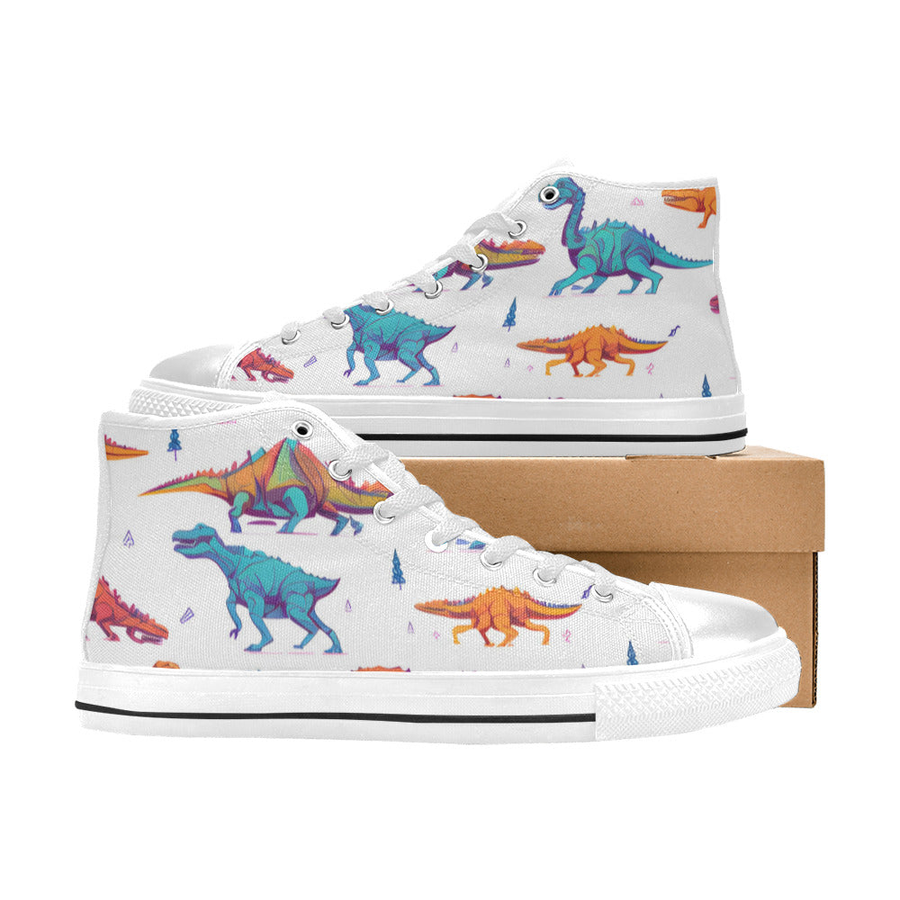 MEN'S Dino Print Art Men’S High Top Canvas Dreamcore Sneakers