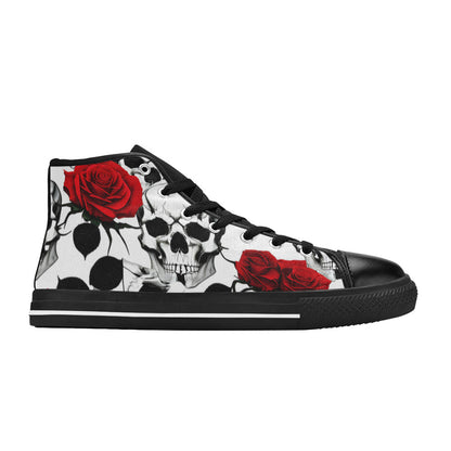 WOMEN'S Skulls Roses Deluxe 9 High Top Canvas Y2K Sneakers