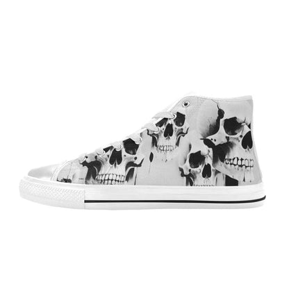 MEN'S Cc Grey Skull Art High Top Canvas Dreamcore Custom Sneakers