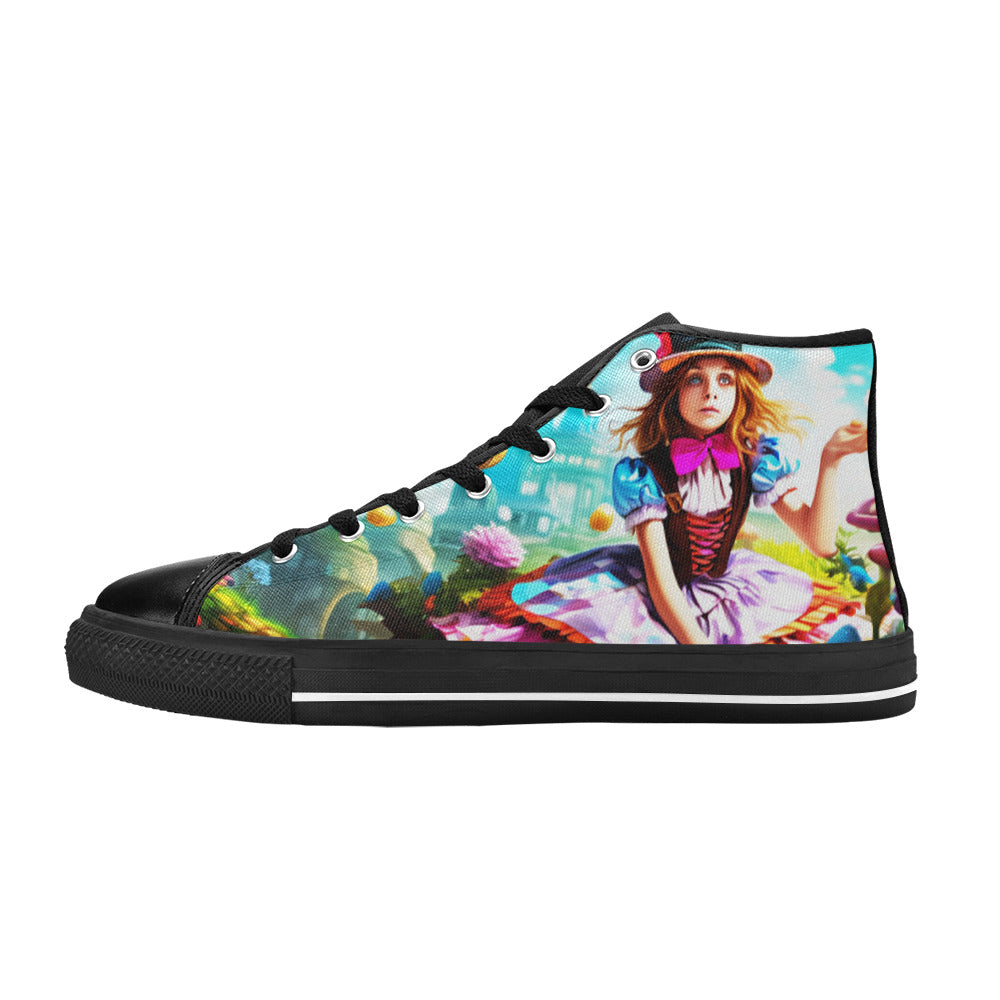 MEN'S Creepy Wonderland Model Art High Top Canvas Vibrant Chaos Sneakers
