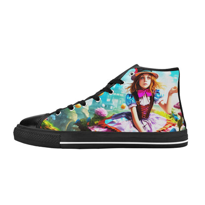MEN'S Creepy Wonderland Model Art High Top Canvas Vibrant Chaos Sneakers