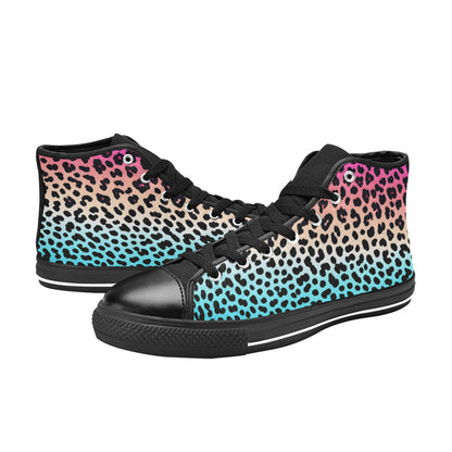 MEN'S Gradient Leopard Print Men’S High Top Canvas Surreal Sneakers