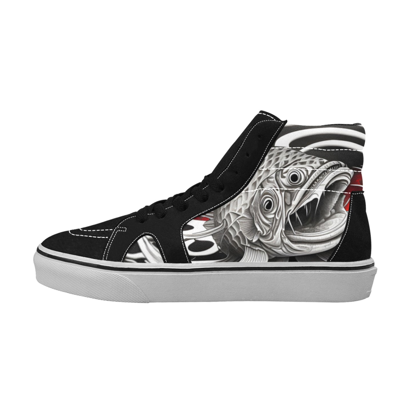 MEN'S Japanese Fish Art High Top Skateboarding Neon Fantasy Custom Shoes