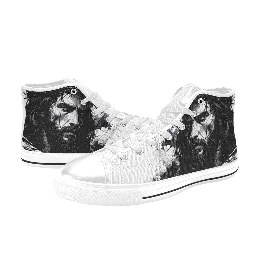 MEN'S Jesus_Ht_14 Men’S High Top Canvas Cottagecore Custom Shoes