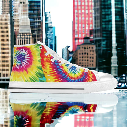 Butterfly Rainbow Silver Blue Unique MEN Bold Art - Freaky Shoes | Custom Art Sneakers