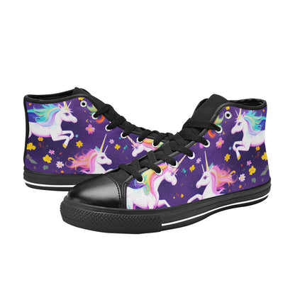 WOMEN'S Unicorns Please 3 High Top Canvas Neon Fantasy Shoes