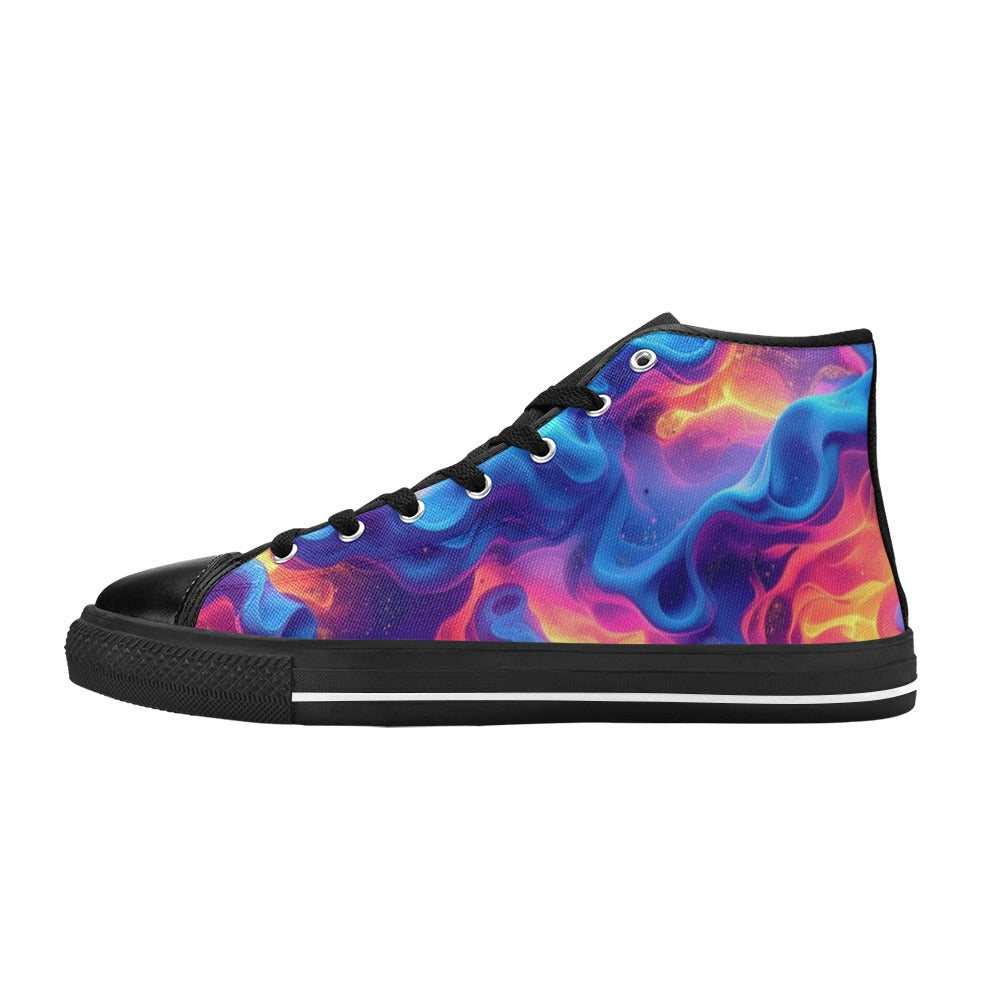 MEN'S Ethereal Camo Design 2 High Top Canvas Neon Fantasy Sneakers
