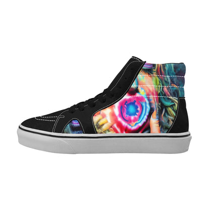 MEN'S Psychedelic Art Tie Dye High Top Skateboarding Vivid Custom Sneakers