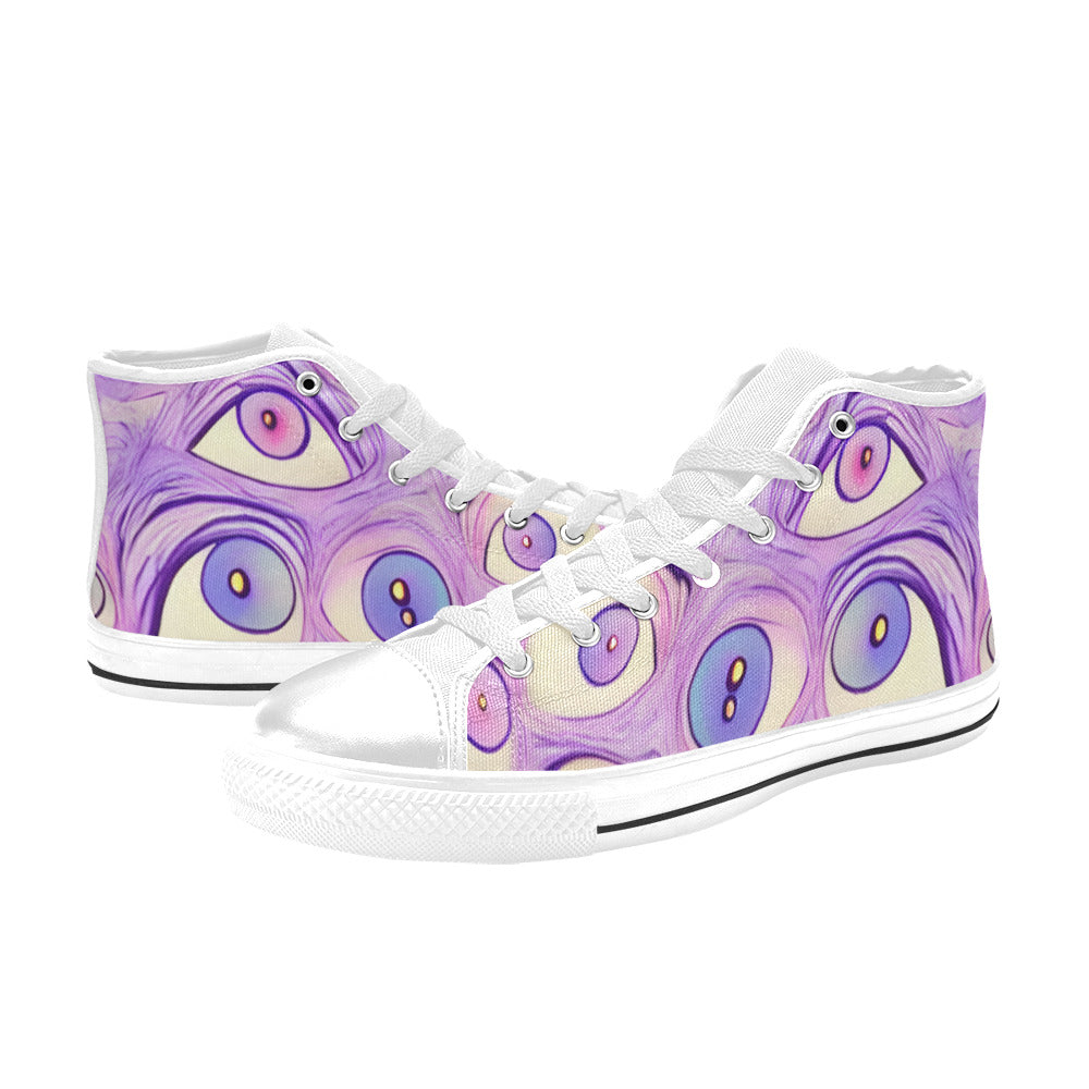 WOMEN'S Cc Wall Eyes Trippy High Top Canvas Aesthetic Sneakers