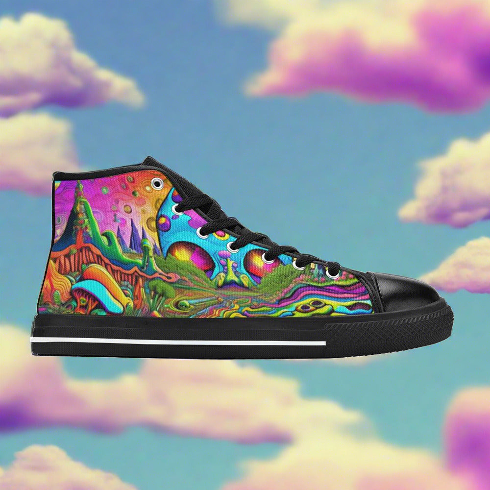 Mermaid Amber Gold Wearable MEN Bold Art - Freaky Shoes | Custom Art Sneakers