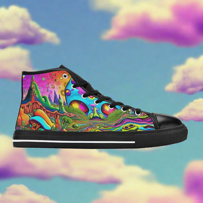 Mermaid Amber Gold Wearable MEN Bold Art - Freaky Shoes | Custom Art Sneakers