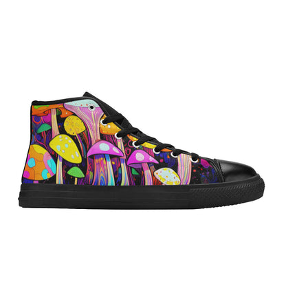 WOMEN'S Magic Mushrooms Art 5 High Top Canvas Aesthetic Shoes