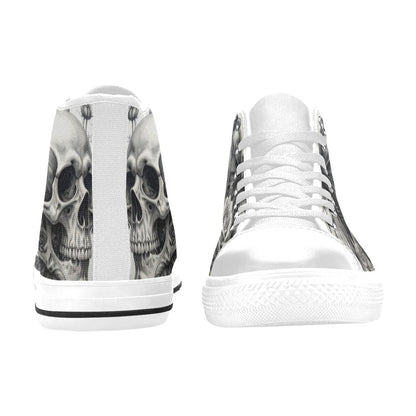 Gothic Skull Men's Dark Art Rose High Top Canvas Shoes | Freaky Shoes®