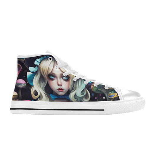 WOMEN'S Creepy Art Trippy Wonderland High Top Canvas Dreamcore Shoes