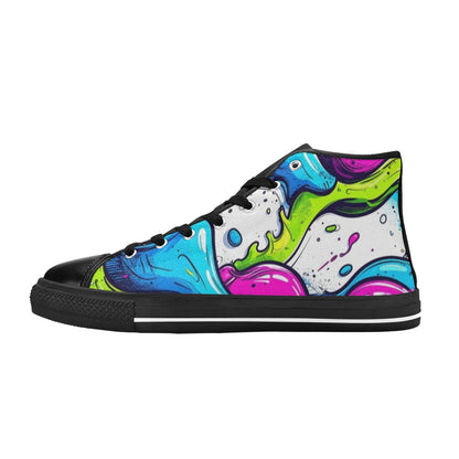 MEN'S Acid Wash Cartoon Art High Top Canvas Dark Academia Sneakers