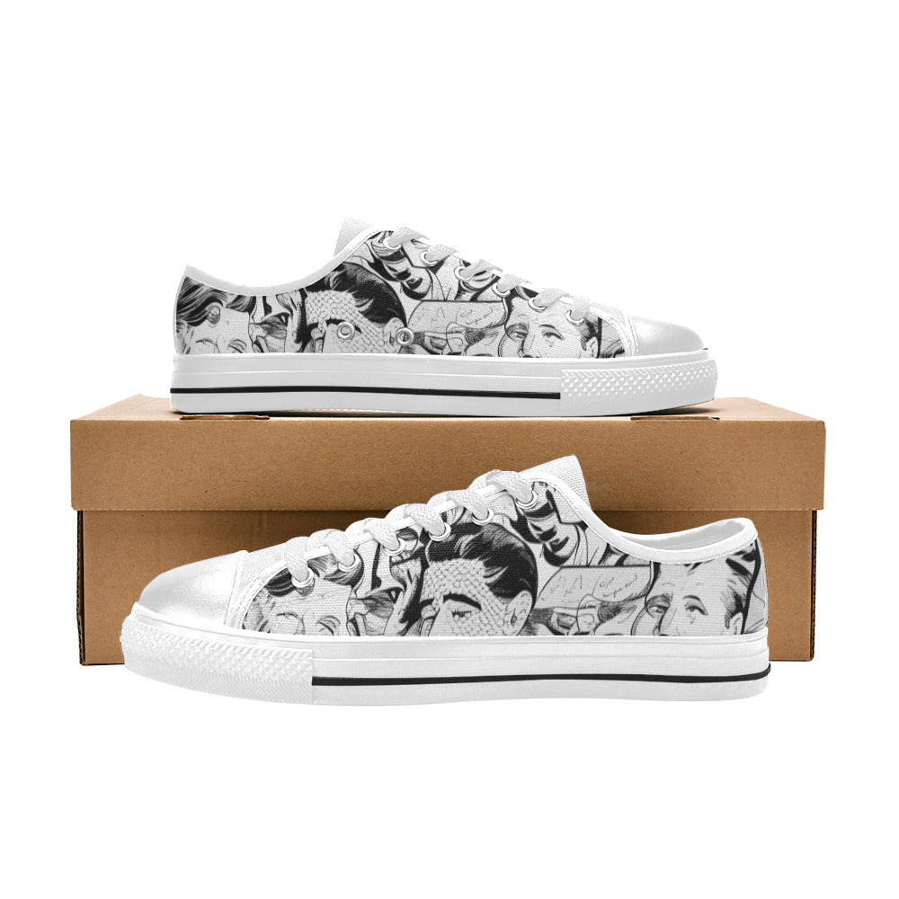 MEN'S Cc Retro Faces 4 Canvas Wallpaper Art Custom Sneakers